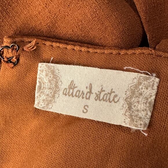 Altar’d State Small Cropped Wide Leg Flared Jumpsuit Empire Waist V-Neck Pockets - Picture 10 of 12